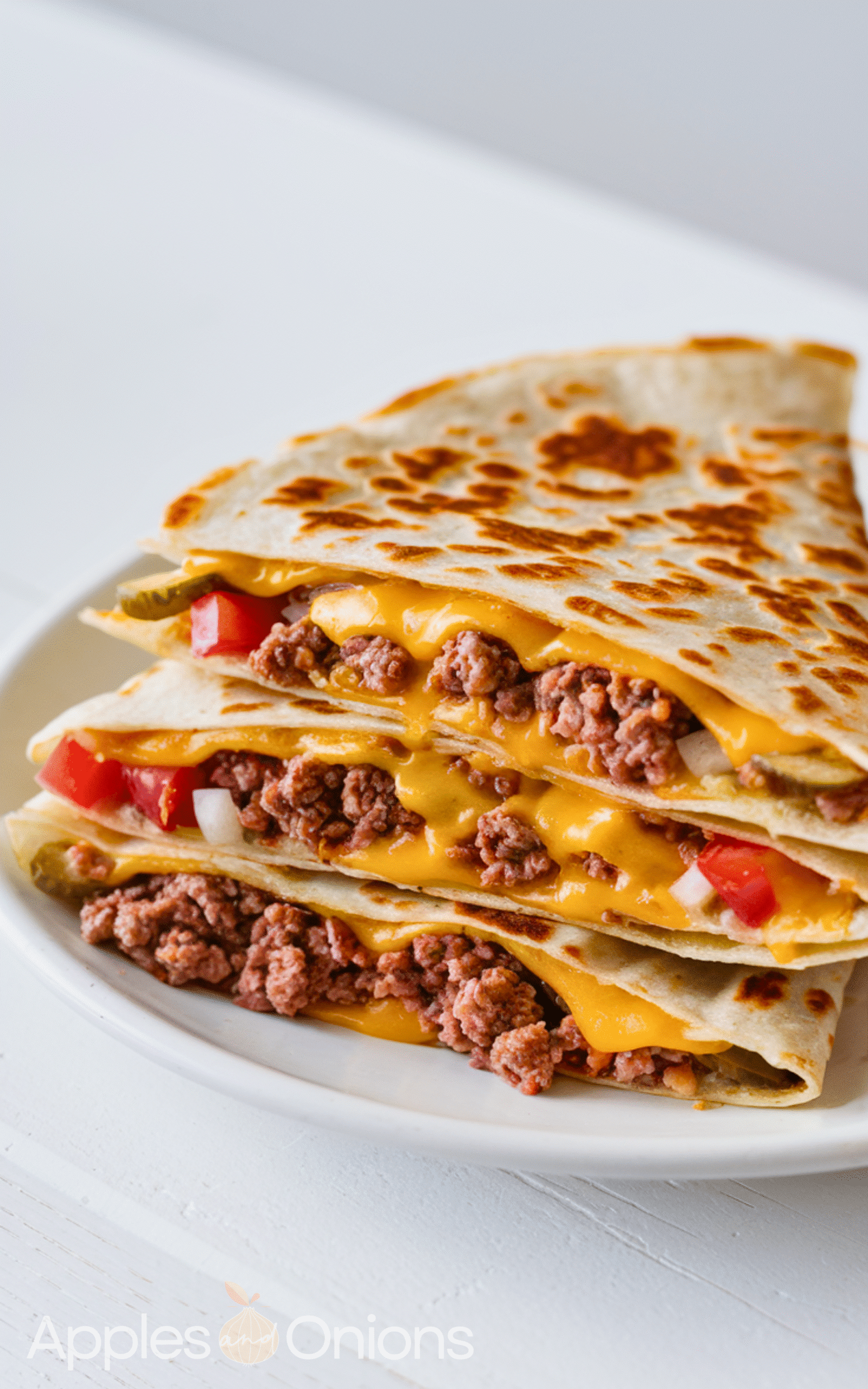 Easy blackstone cheeseburger quesadilla
