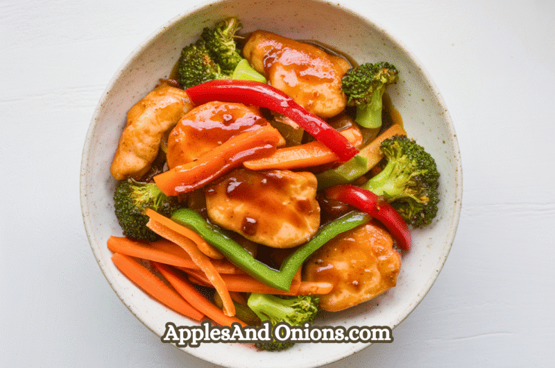 Delicious chicken stir fry with vegetables