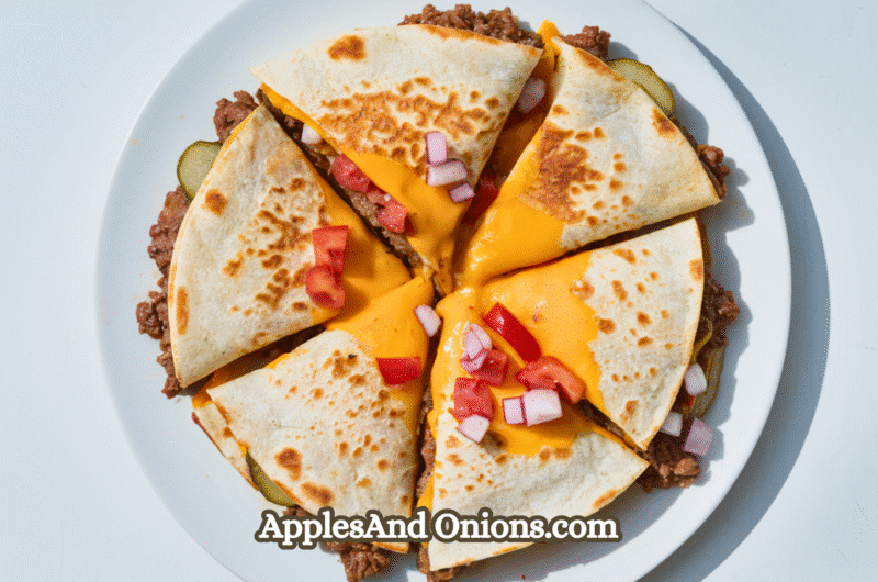 blackstone cheeseburger quesadilla