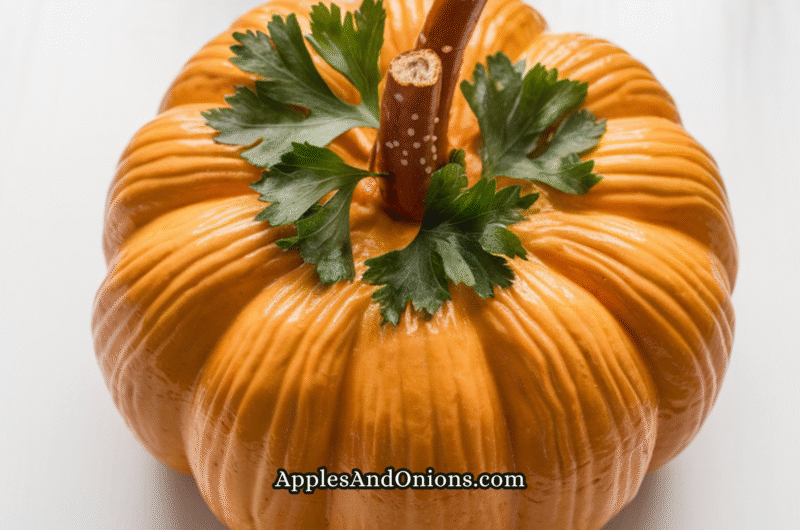 Pumpkin-Shaped Cheese Ball With Chips